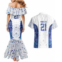 Custom New Zealand Aotearoa Couples Matching Mermaid Dress and Hawaiian Shirt Purple Maori Paua Shell Indigenous LT9 - Polynesian Pride
