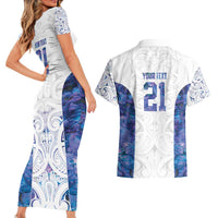 Custom New Zealand Aotearoa Couples Matching Short Sleeve Bodycon Dress and Hawaiian Shirt Purple Maori Paua Shell Indigenous LT9 - Polynesian Pride
