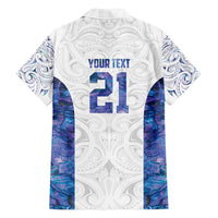 Custom New Zealand Aotearoa Family Matching Off Shoulder Short Dress and Hawaiian Shirt Purple Maori Paua Shell Indigenous LT9 - Polynesian Pride