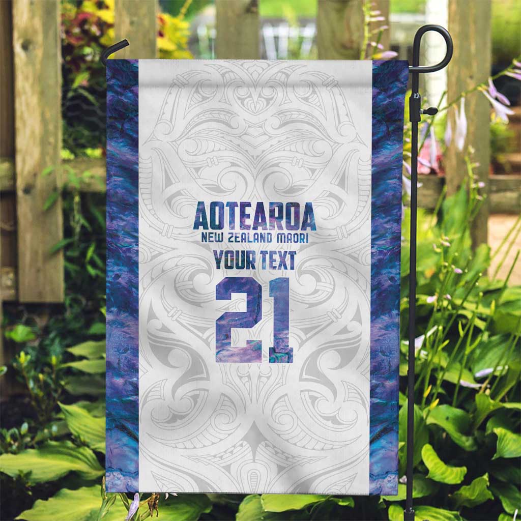 Custom New Zealand Aotearoa Garden Flag Purple Maori Paua Shell Indigenous - Polynesian Pride