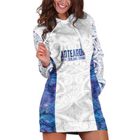 Custom New Zealand Aotearoa Hoodie Dress Purple Maori Paua Shell Indigenous - Polynesian Pride