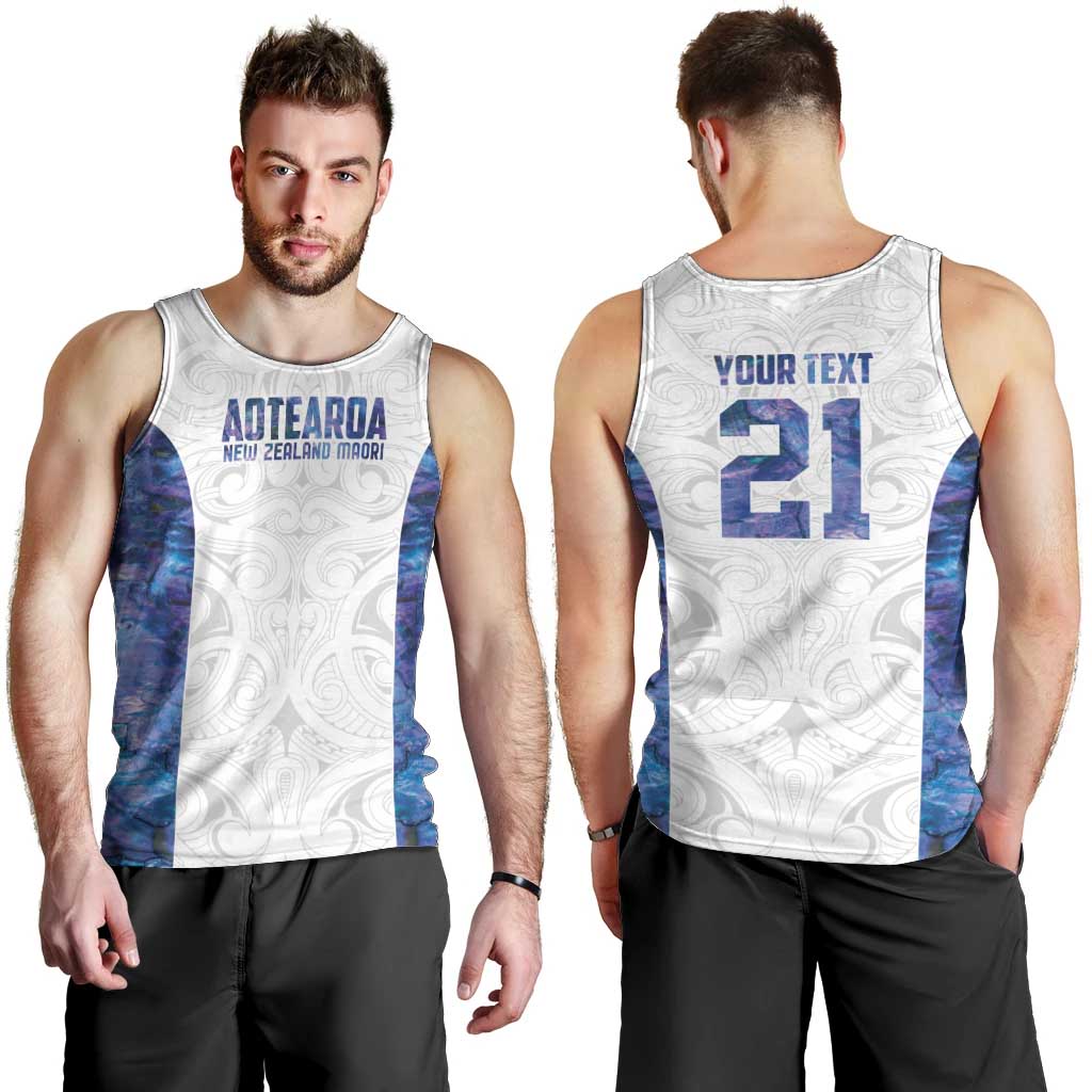 Custom New Zealand Aotearoa Men Tank Top Purple Maori Paua Shell Indigenous - Polynesian Pride