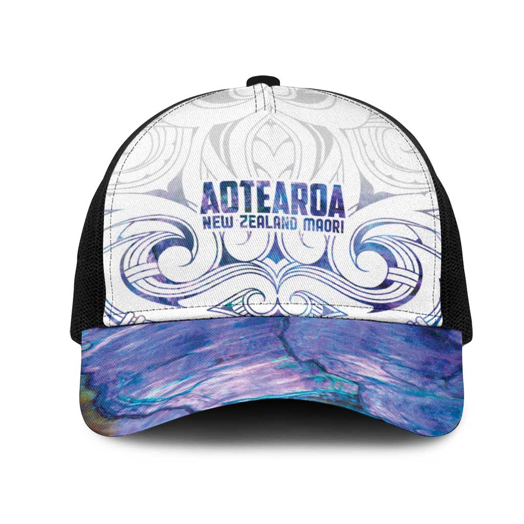 New Zealand Aotearoa Mesh Trucker Cap Purple Maori Papua Shell Indigenous - Polynesian Pride