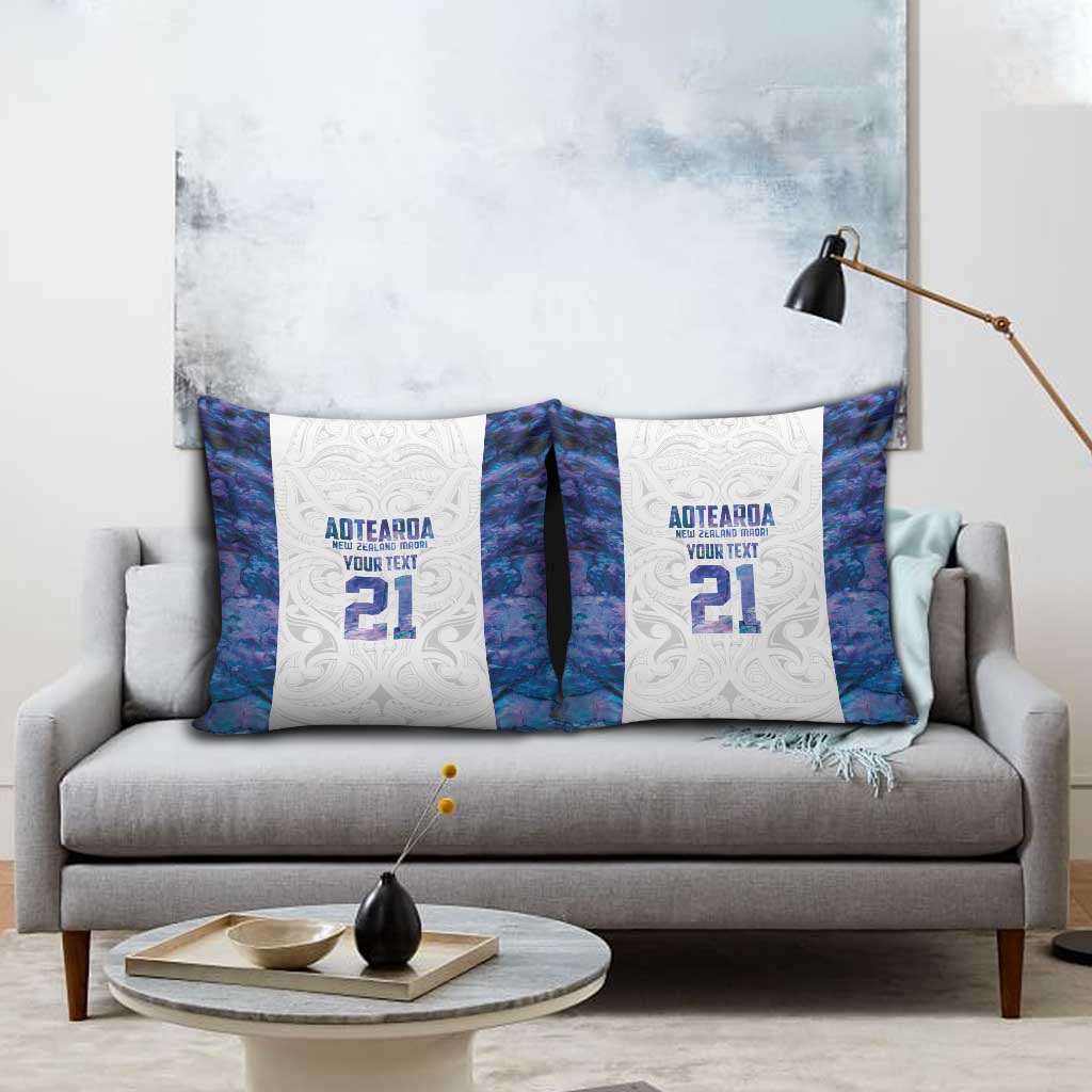 Custom New Zealand Aotearoa Pillow Cover Purple Maori Paua Shell Indigenous - Polynesian Pride