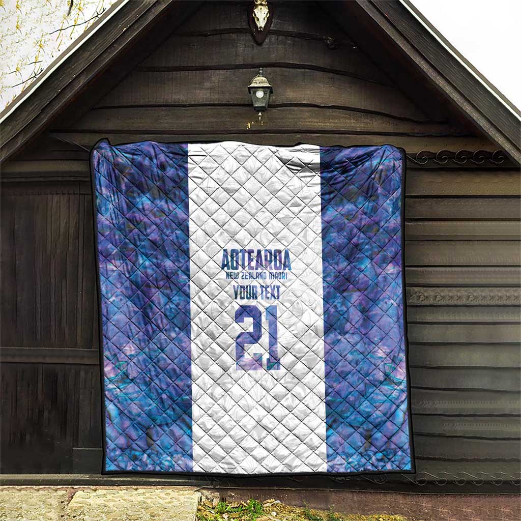Custom New Zealand Aotearoa Quilt Purple Maori Paua Shell Indigenous - Polynesian Pride