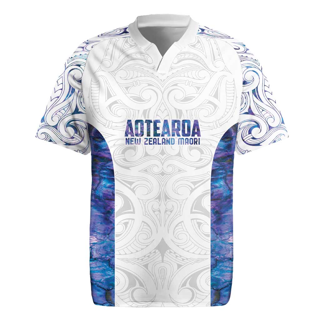 Custom New Zealand Aotearoa Rugby Jersey Purple Maori Paua Shell Indigenous LT9 Purple - Polynesian Pride