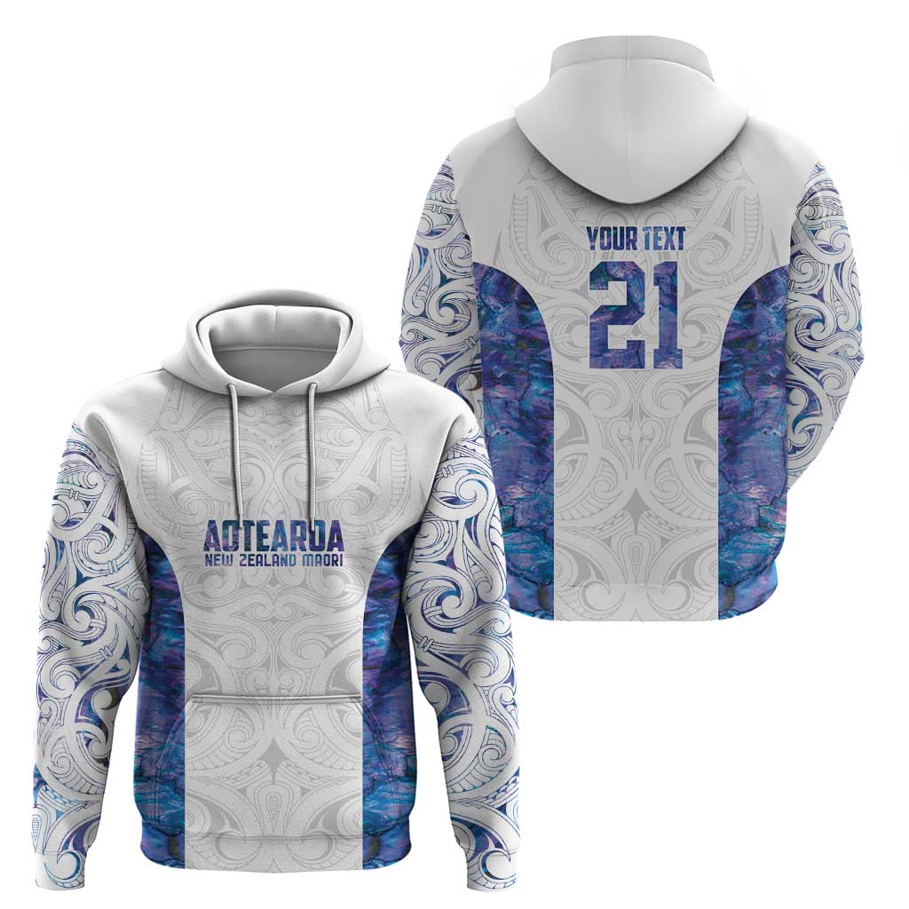 Custom New Zealand Aotearoa Zip Hoodie Purple Maori Paua Shell Indigenous - Polynesian Pride