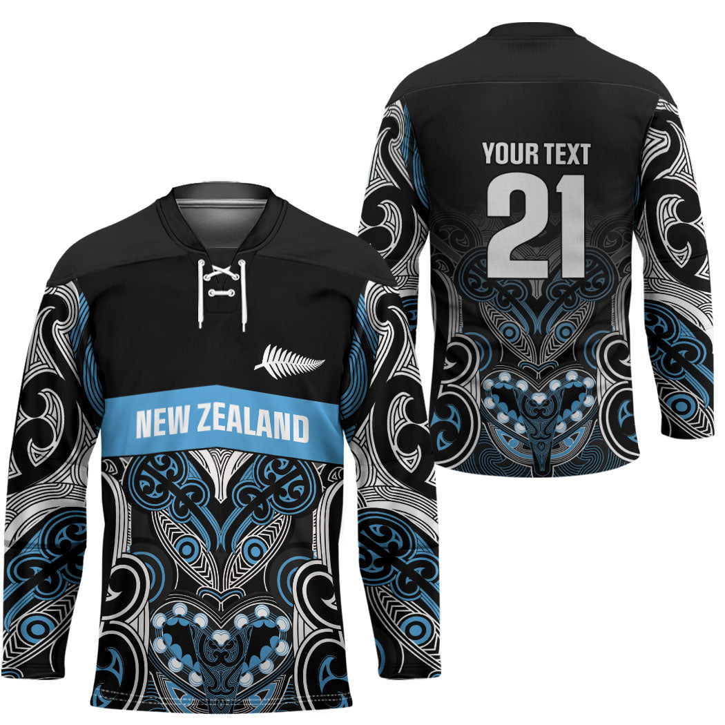 World Cricket Custom New Zealand Hockey Jersey Kia kaha nga Potae Pango LT9 - Polynesian Pride