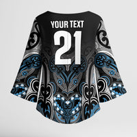 World Cricket Custom New Zealand Kimono Sleeve Blouse Kia kaha nga Potae Pango LT9 - Polynesian Pride