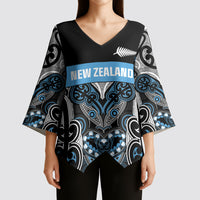World Cricket Custom New Zealand Kimono Sleeve Blouse Kia kaha nga Potae Pango LT9 - Polynesian Pride