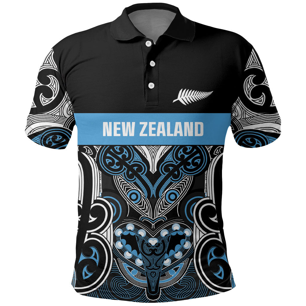 World Cricket Custom New Zealand Polo Shirt Kia kaha nga Potae Pango