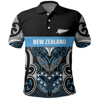 World Cricket Custom New Zealand Polo Shirt Kia kaha nga Potae Pango LT9 Black - Polynesian Pride