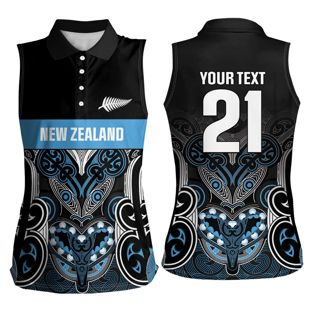 World Cricket Custom New Zealand Women Sleeveless Polo Shirt Kia kaha nga Potae Pango LT9 - Polynesian Pride