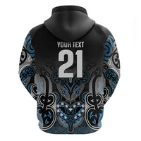World Cricket Custom New Zealand Zip Hoodie Kia kaha nga Potae Pango LT9 - Polynesian Pride