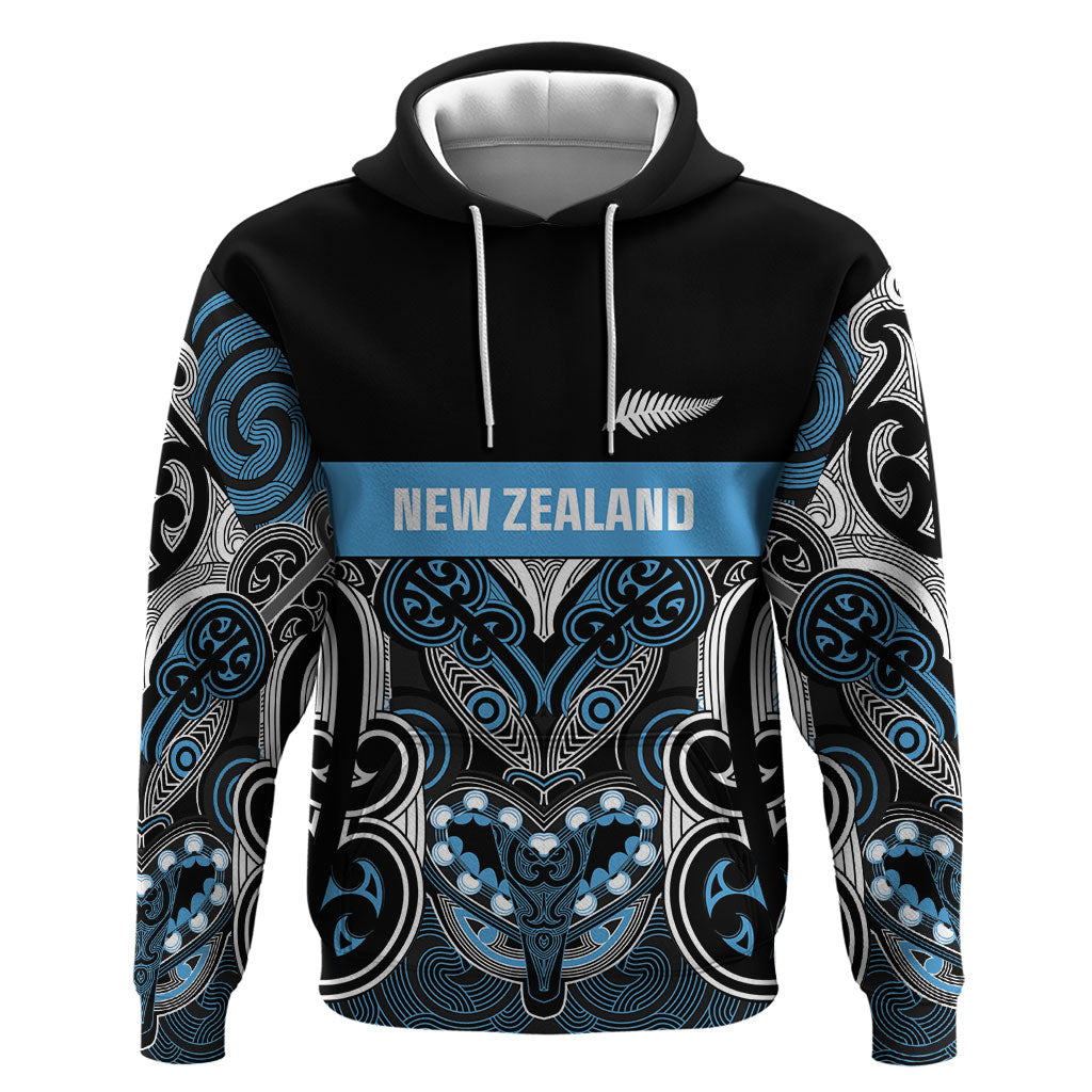 World Cricket Custom New Zealand Zip Hoodie Kia kaha nga Potae Pango LT9 Pullover Hoodie Black - Polynesian Pride