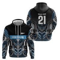 World Cricket Custom New Zealand Zip Hoodie Kia kaha nga Potae Pango LT9 - Polynesian Pride