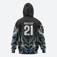 World Cricket Custom New Zealand Zip Hoodie Kia kaha nga Potae Pango LT9 - Polynesian Pride