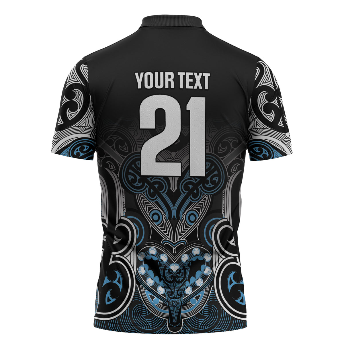 World Cricket Custom New Zealand Zipper Polo Shirt Kia kaha nga Potae Pango LT9 - Polynesian Pride