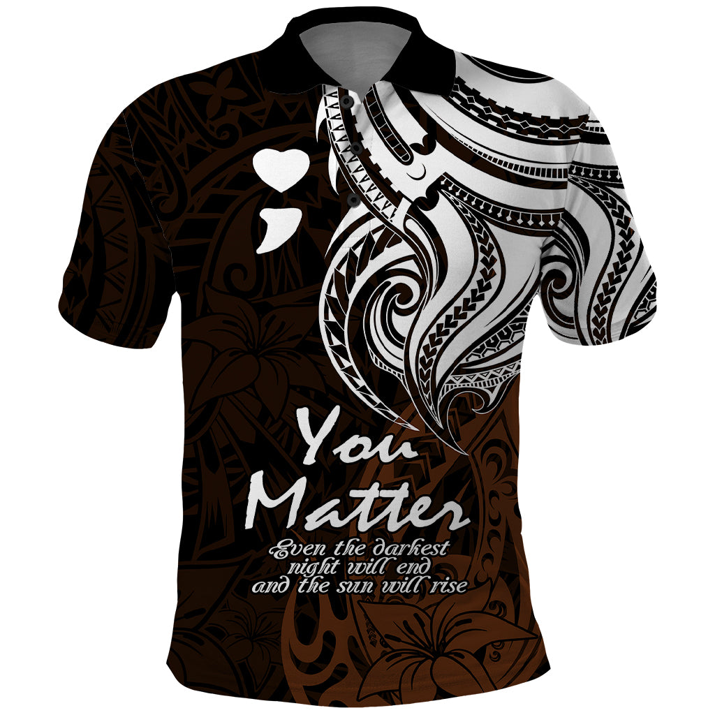 Your Matter Suicide Prevention Polo Shirt Gold Polynesian Tribal LT9 Gold - Polynesian Pride