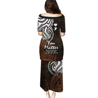 Your Matter Suicide Prevention Puletasi Gold Polynesian Tribal LT9 - Polynesian Pride