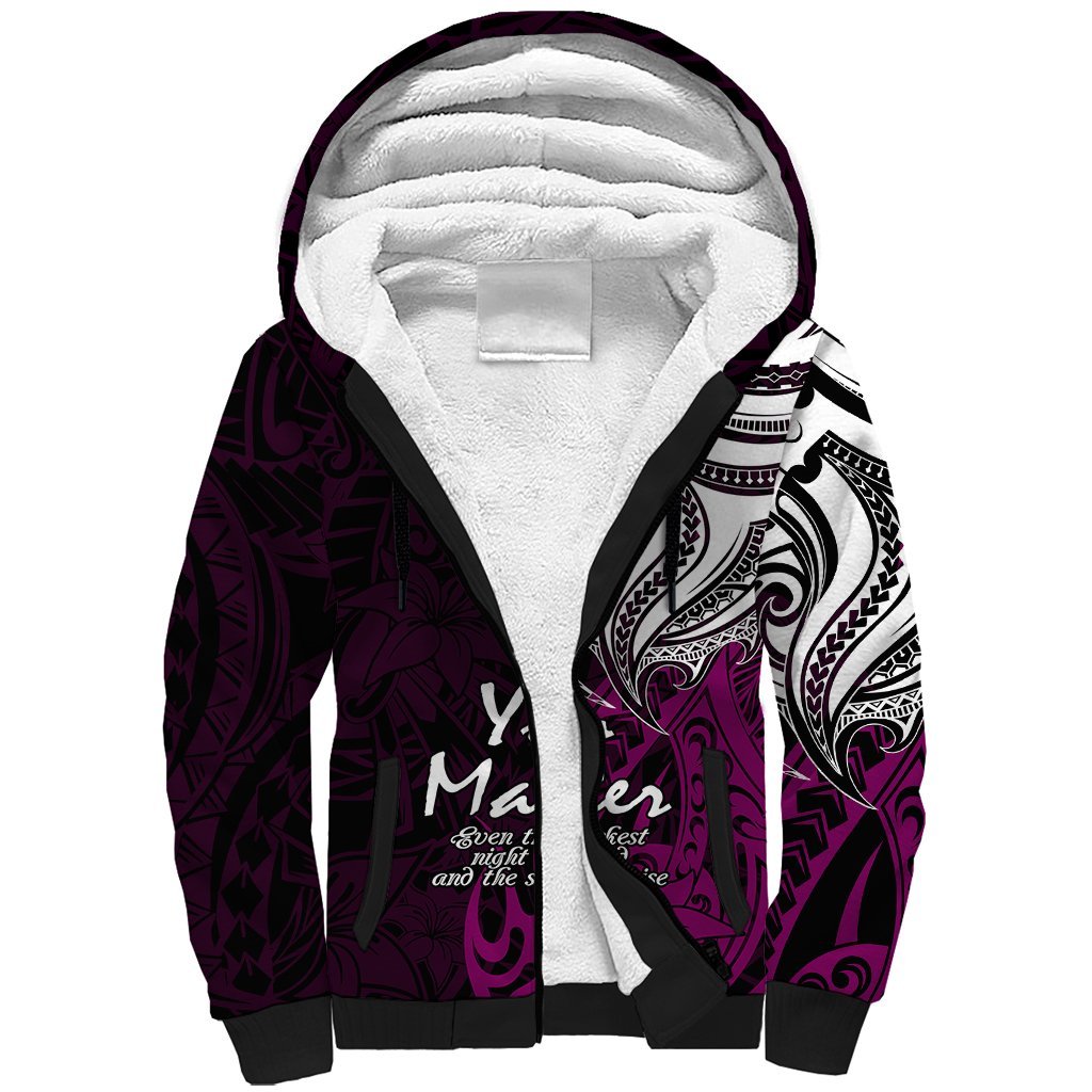 Your Matter Suicide Prevention Sherpa Hoodie Pink Polynesian Tribal LT9 Unisex Pink - Polynesian Pride