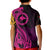 Papua New Guinea Island Kid Polo Shirt Bird of Paradise with Gold Polynesian Tribal LT9 - Polynesian Pride