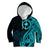 Papua New Guinea Island Kid Hoodie Bird of Paradise with Aqua Polynesian Tribal LT9 Hoodie Aqua - Polynesian Pride
