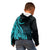 Papua New Guinea Island Kid Hoodie Bird of Paradise with Aqua Polynesian Tribal LT9 - Polynesian Pride