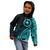 Papua New Guinea Island Kid Hoodie Bird of Paradise with Aqua Polynesian Tribal LT9 - Polynesian Pride