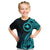 Papua New Guinea Island Kid T Shirt Bird of Paradise with Aqua Polynesian Tribal LT9 Aqua - Polynesian Pride