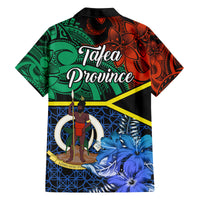 tafea-day-family-matching-off-shoulder-short-dress-and-hawaiian-shirt-vanuatu-sand-drawing-with-polynesian-pattern