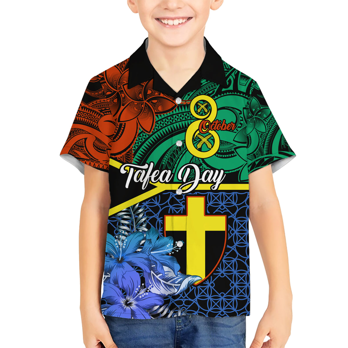 tafea-day-kid-hawaiian-shirt-vanuatu-sand-drawing-with-polynesian-pattern