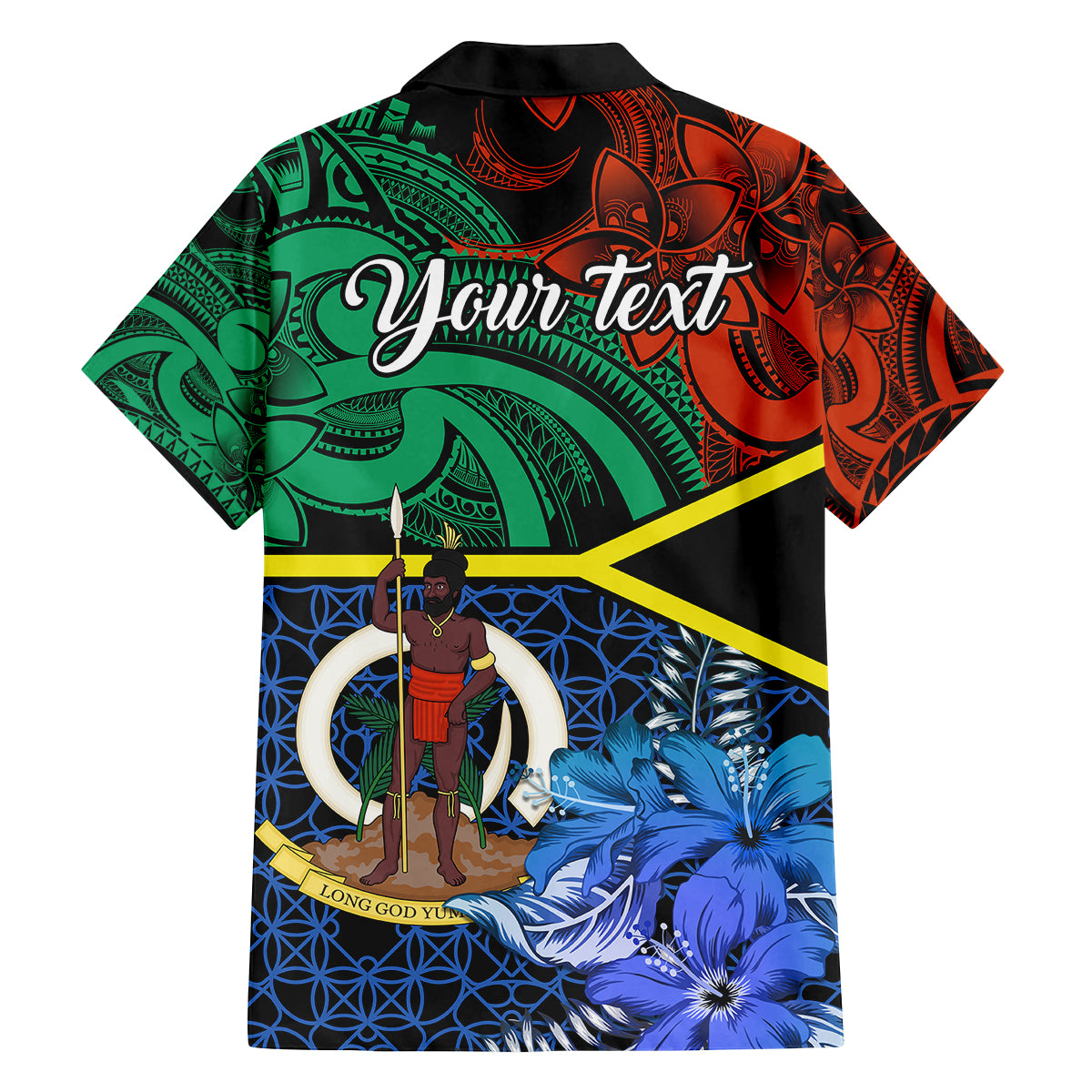personalised-tafea-day-family-matching-off-shoulder-long-sleeve-dress-and-hawaiian-shirt-vanuatu-sand-drawing-with-polynesian-pattern