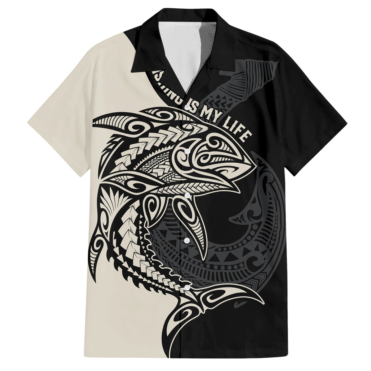 Personalised Polynesia Fishing Family Matching Short Sleeve Bodycon Dress and Hawaiian Shirt With Maori Hei Matau Fish Hook Gold Art LT9 Dad's Shirt - Short Sleeve Gold - Polynesian Pride
