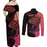 personalised-polynesia-fishing-couples-matching-off-shoulder-maxi-dress-and-long-sleeve-button-shirts-with-maori-hei-matau-fish-hook-pink-art