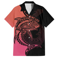 Personalised Polynesia Fishing Family Matching Long Sleeve Bodycon Dress and Hawaiian Shirt With Maori Hei Matau Fish Hook Pink Art LT9 Dad's Shirt - Short Sleeve Pink - Polynesian Pride