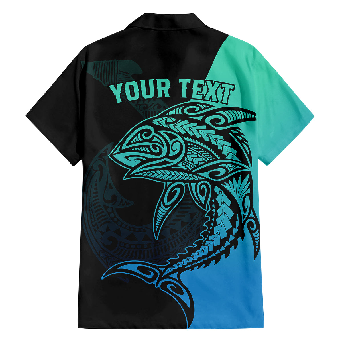 Personalised Polynesia Fishing Family Matching Tank Maxi Dress and Hawaiian Shirt With Maori Hei Matau Fish Hook Turquoise Art LT9 - Polynesian Pride