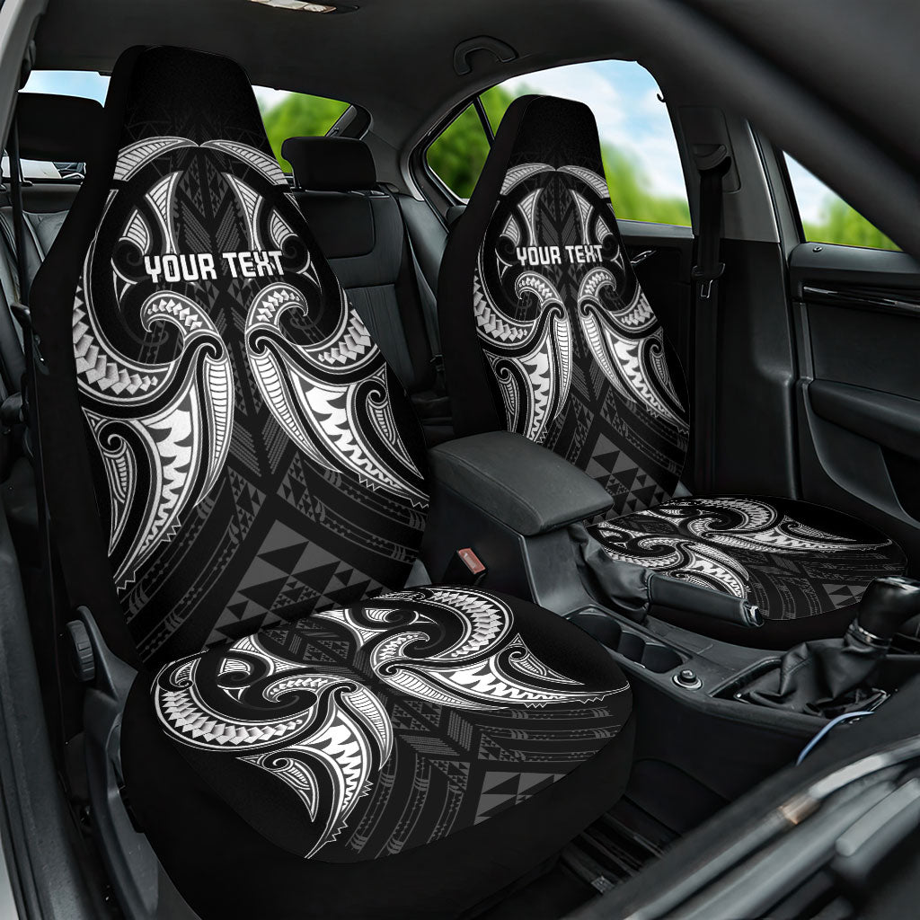 Maori Rugby Custom Ngaru Mangopare Car Seat Cover Black Whetu Niho Taniwha Motif LT9 One Size Black - Polynesian Pride