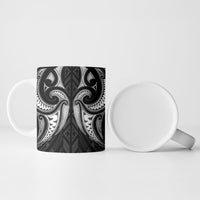 Maori Rugby Custom Ngaru Mangopare Ceramic Mug Black Whetu Niho Taniwha Motif LT9 - Polynesian Pride