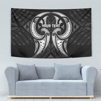 Maori Rugby Custom Ngaru Mangopare Tapestry Black Whetu Niho Taniwha Motif LT9 - Polynesian Pride