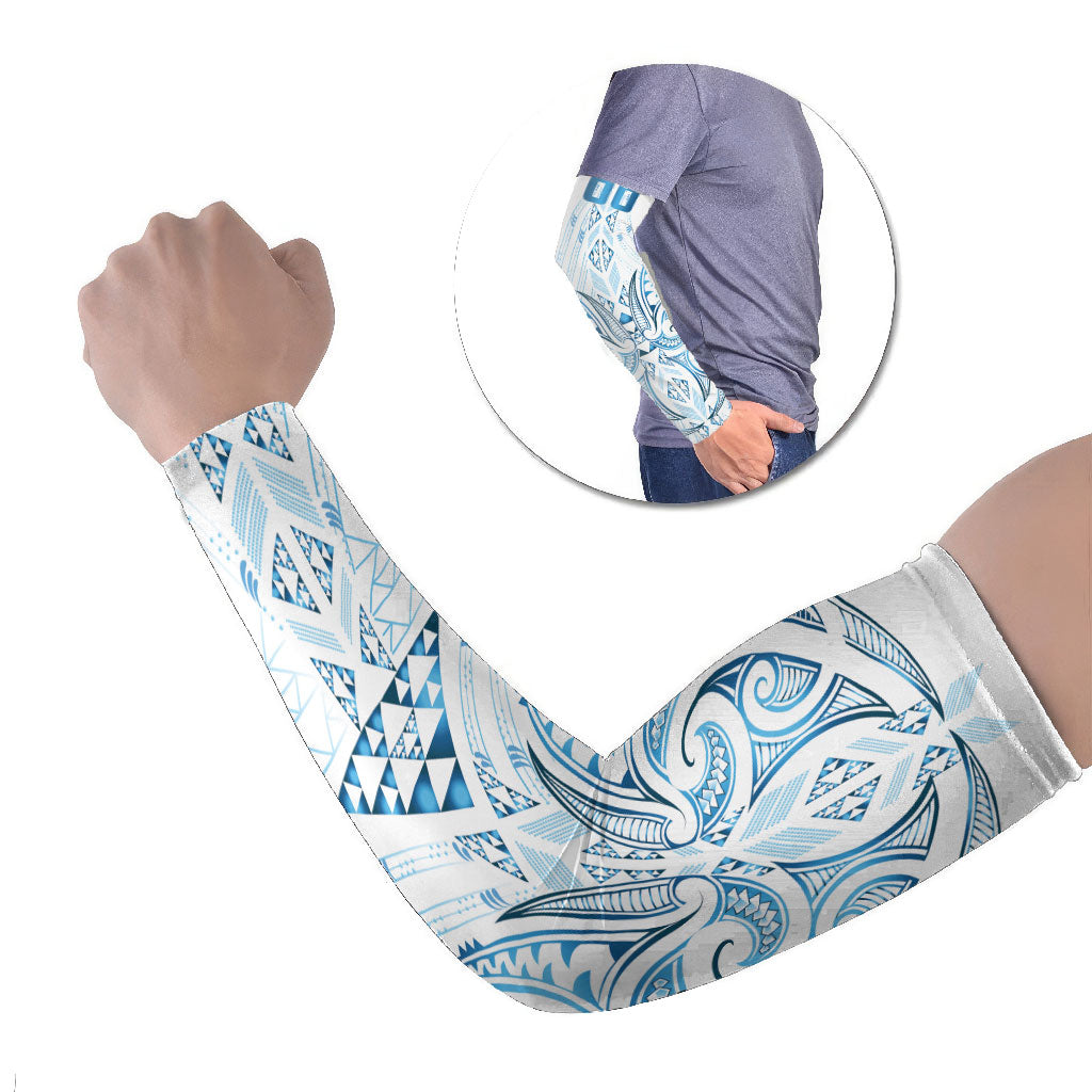 Maori Rugby Custom Ngaru Mangopare Arm Sleeves Kahui Whetu Niho Taniwha Motif LT9 Set of 2 Galaxy - Polynesian Pride