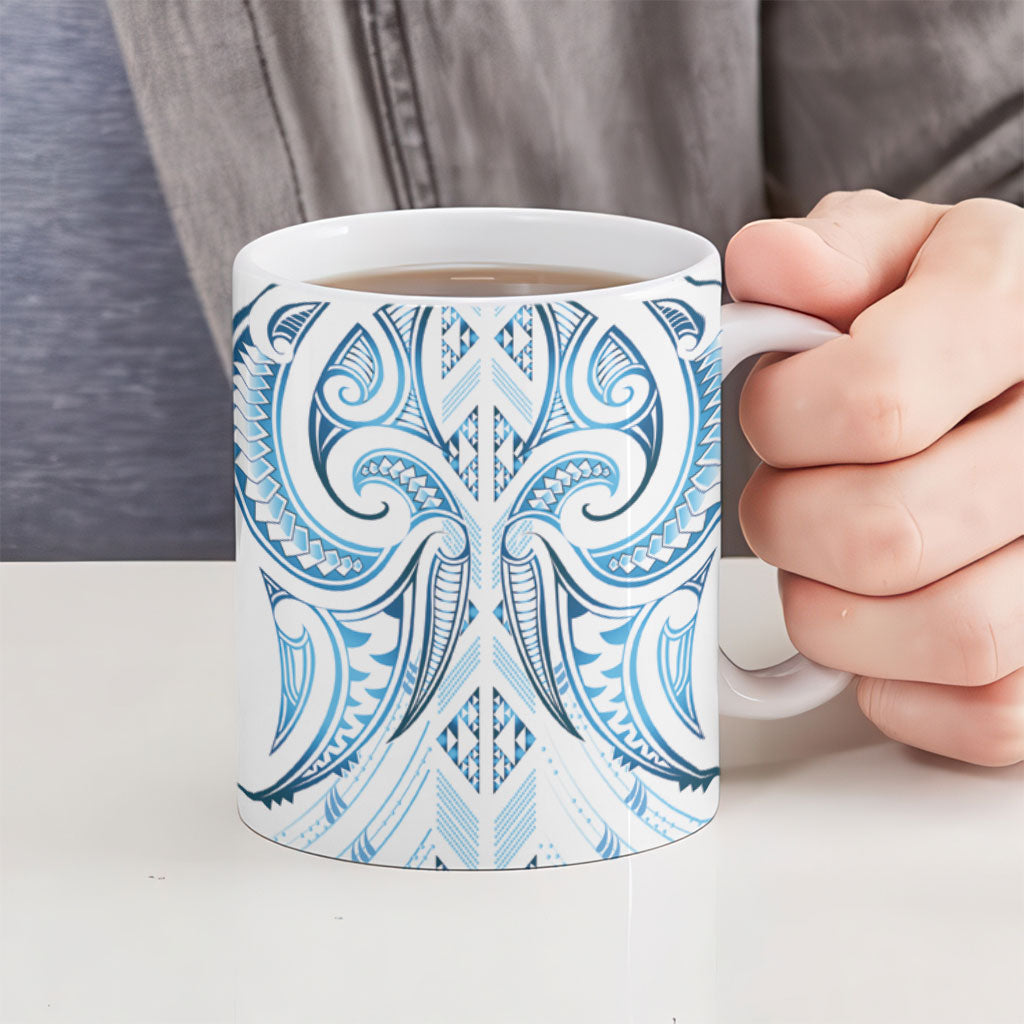Maori Rugby Custom Ngaru Mangopare Ceramic Mug Kahui Whetu Niho Taniwha Motif LT9 - Polynesian Pride