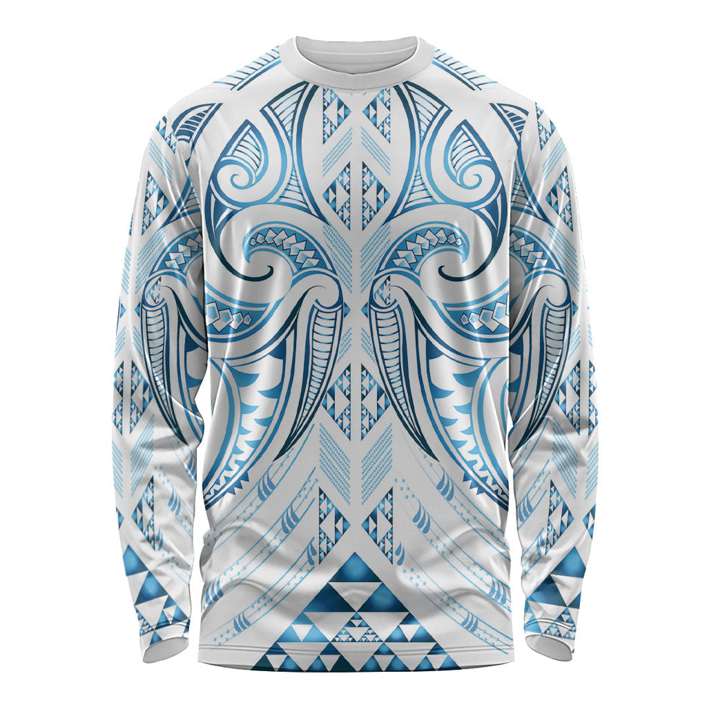 Maori Rugby Custom Ngaru Mangopare Long Sleeve Shirt Kahui Whetu Niho Taniwha Motif LT9 Unisex Galaxy - Polynesian Pride
