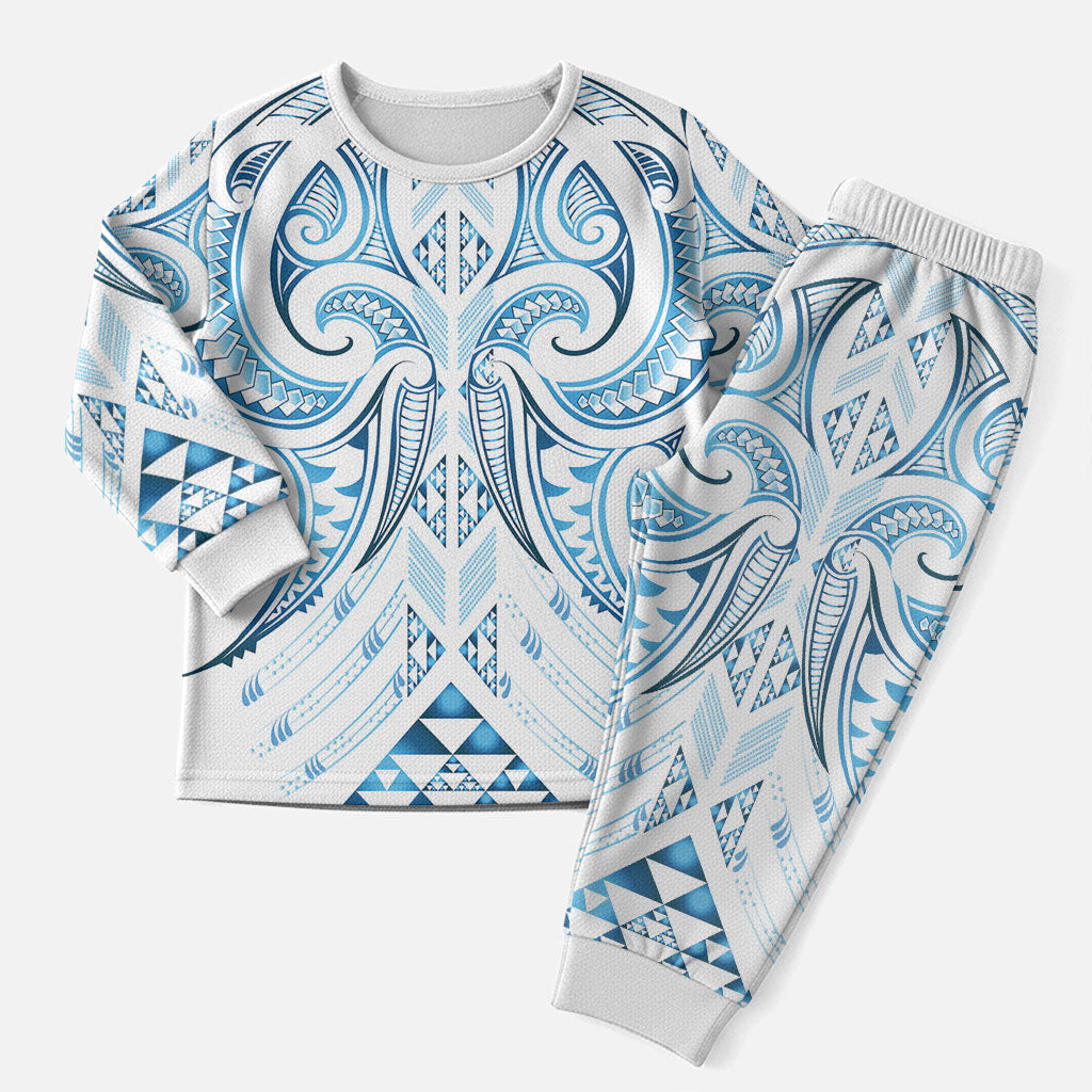 Maori Rugby Custom Ngaru Mangopare Christmas Pajama Set Kahui Whetu Niho Taniwha Motif