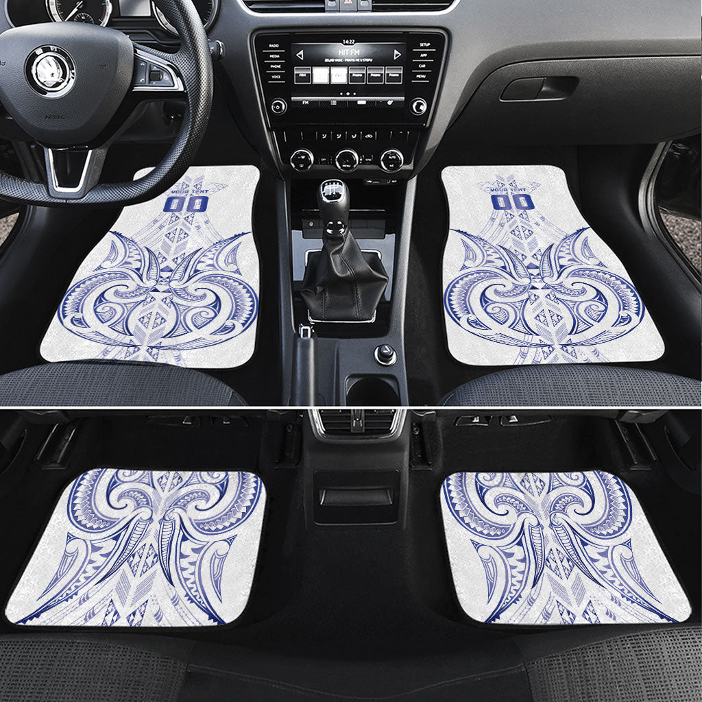 Maori Rugby Custom Ngaru Mangopare Car Mats Kikorangi Niho Taniwha Motif LT9 Set 4pcs Blue - Polynesian Pride
