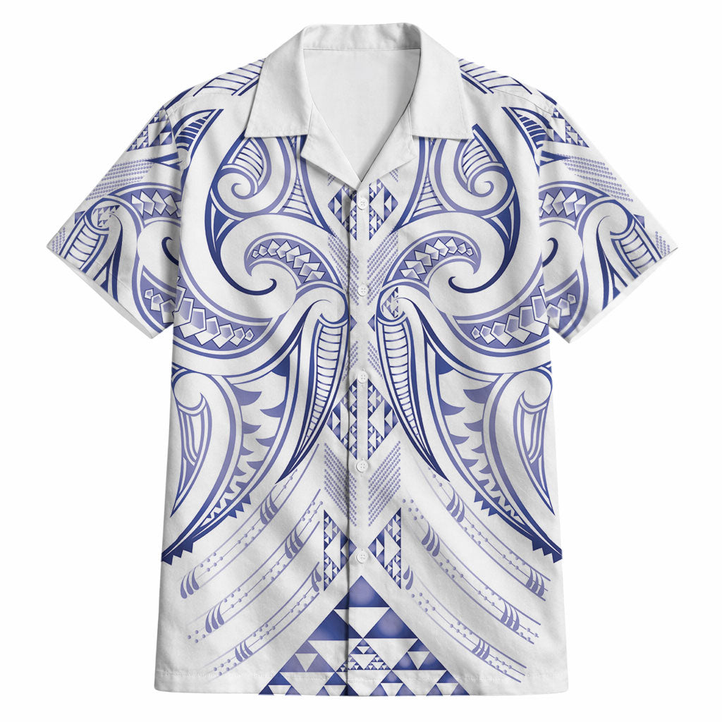 Maori Rugby Custom Ngaru Mangopare Hawaiian Shirt Kikorangi Niho Taniwha Motif LT9 Blue - Polynesian Pride