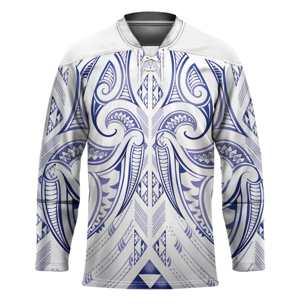 Maori Rugby Custom Ngaru Mangopare Hockey Jersey Kikorangi Niho Taniwha Motif LT9 Unisex Blue - Polynesian Pride