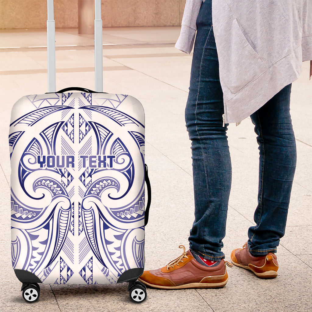 Maori Rugby Custom Ngaru Mangopare Luggage Cover Kikorangi Niho Taniwha Motif LT9 Blue - Polynesian Pride