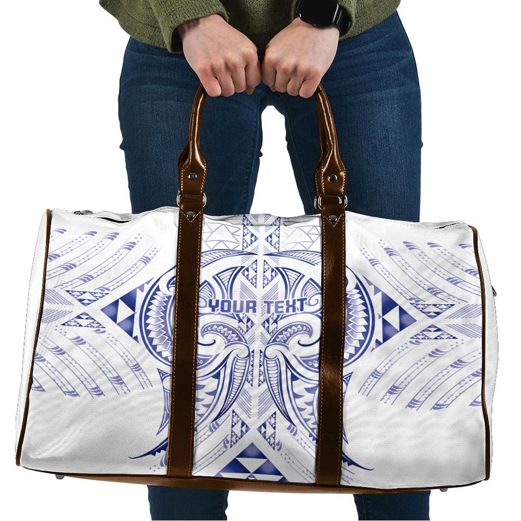 Maori Rugby Custom Ngaru Mangopare Travel Bag Kikorangi Niho Taniwha Motif LT9 Blue - Polynesian Pride