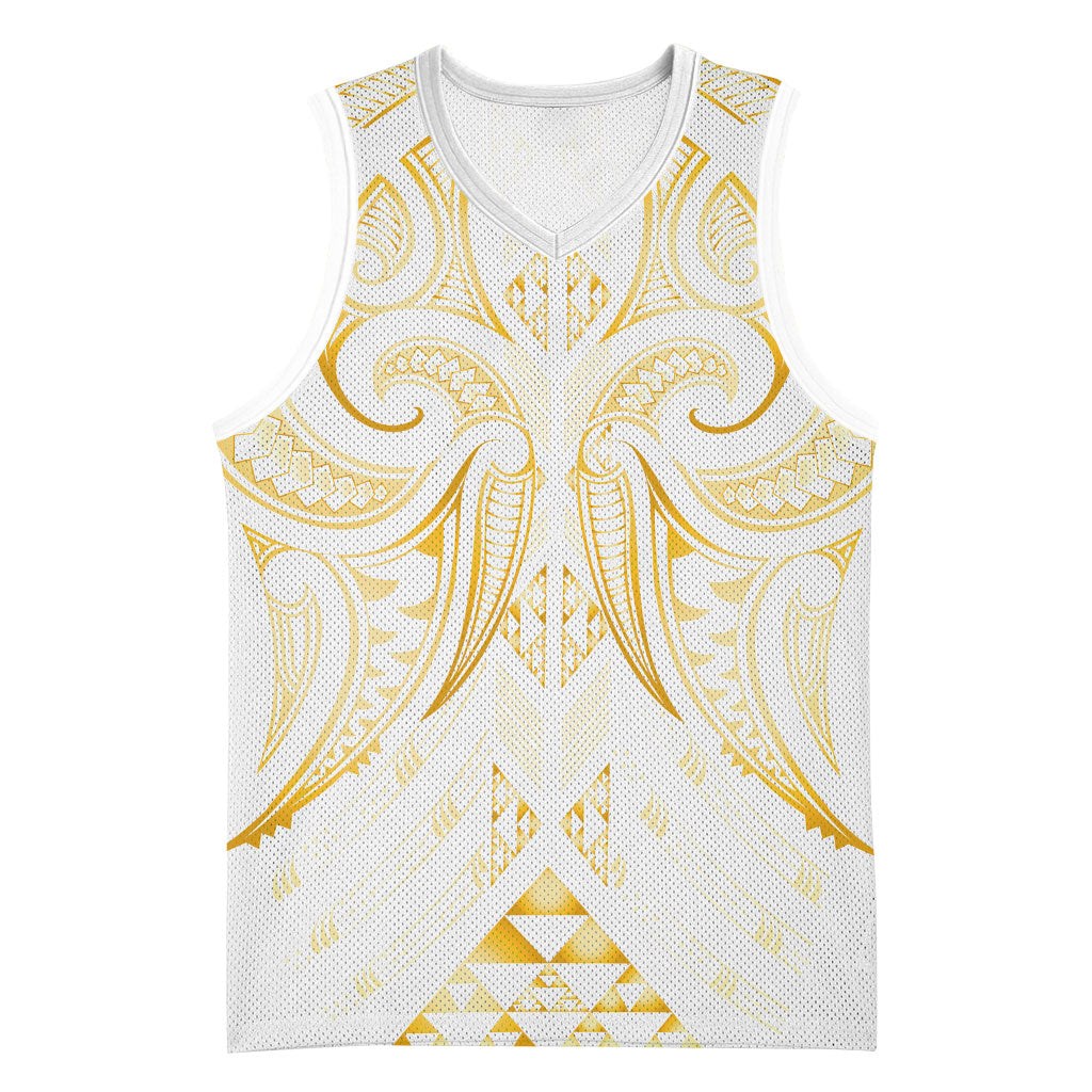 Maori Rugby Custom Ngaru Mangopare Basketball Jersey Koura Niho Taniwha Motif LT9 Unisex Gold - Polynesian Pride